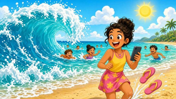 Why Do Ocean Waves Always Wait Until You Press Record - comic illustration
