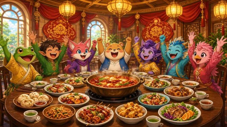 How Does A Quiet Hot Pot Dinner Turn Into A Full Dance Party Overnight - comic illustration