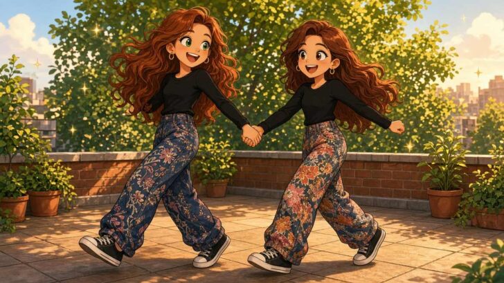 Can Two Redheads And One Golden Hour Create The Cutest Dance Trend Ever - comic illustration